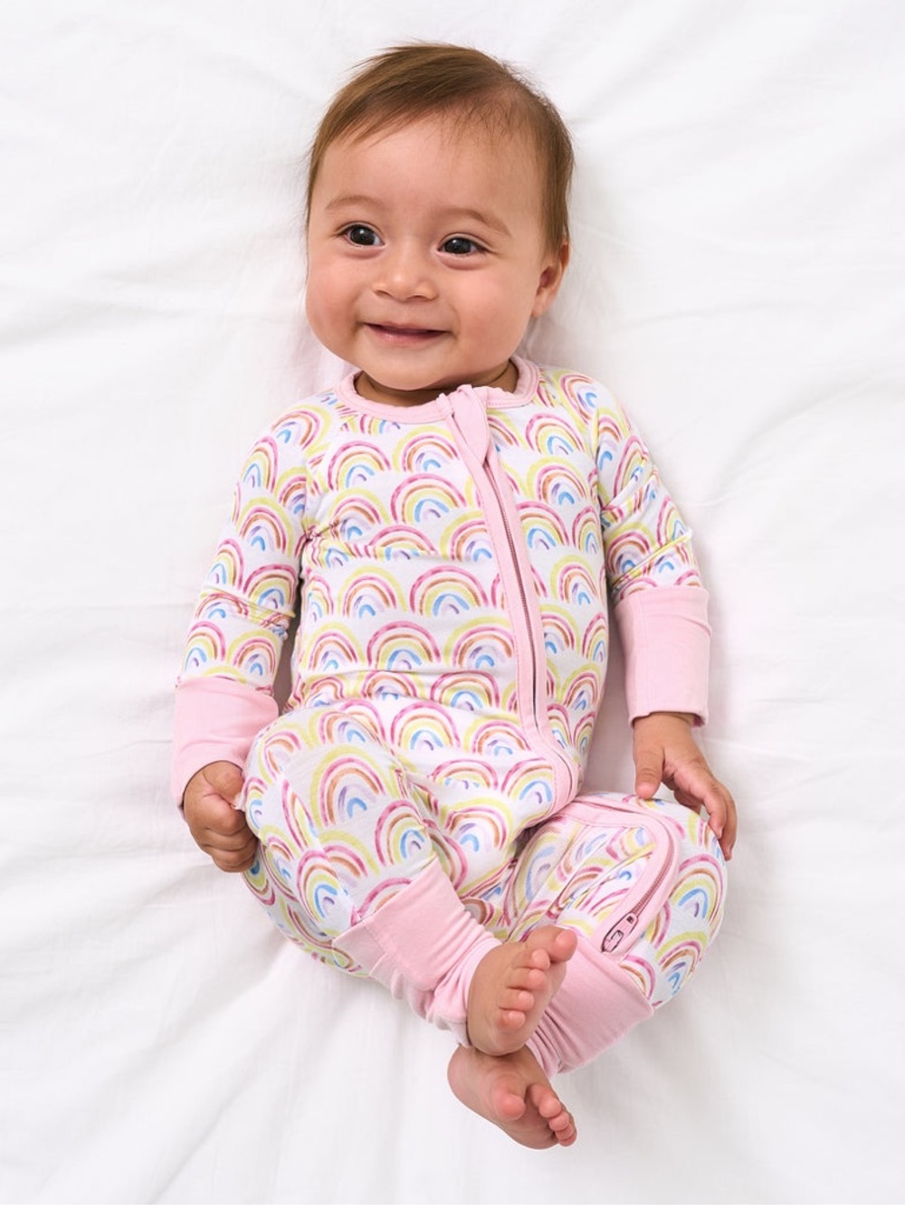 Little Sleepies Pastel Rainbows Zippy 6-12 months
